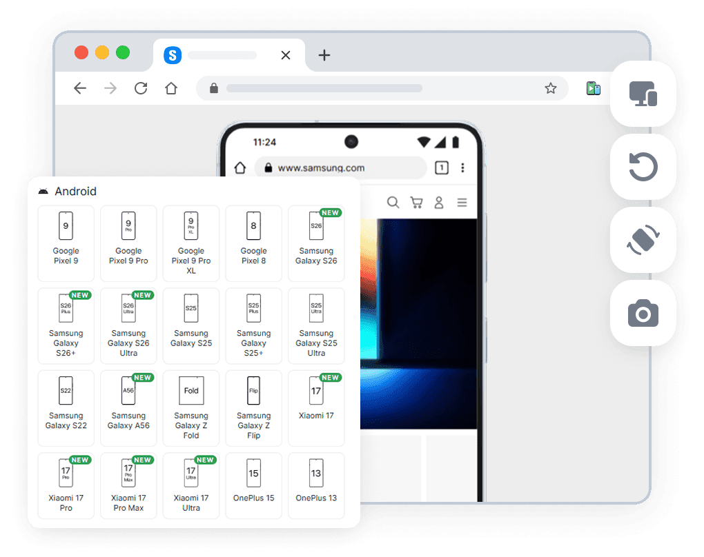 Anroid emulator chrome extension preview