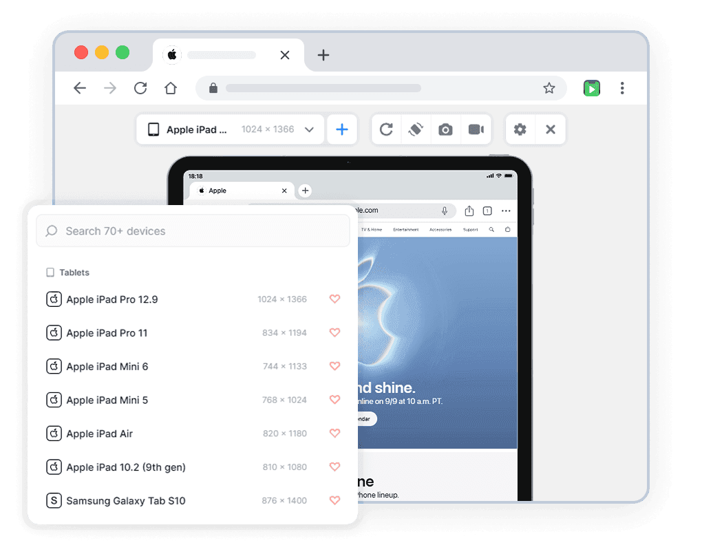 iPad simulator chrome extension
