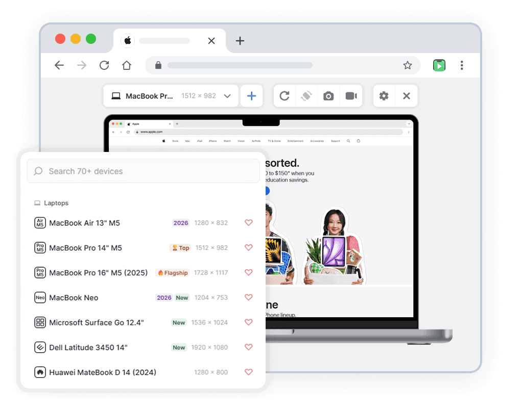macbook simulator chrome extension